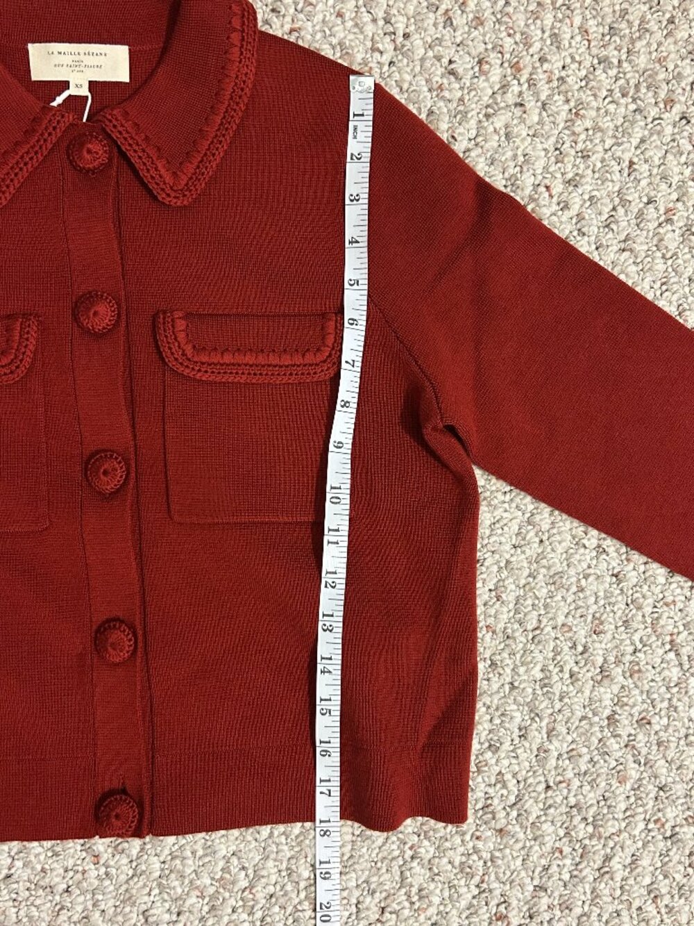 Sezane Betty Cardigan - Terracotta Crochet - XS - Picture 15 of 16